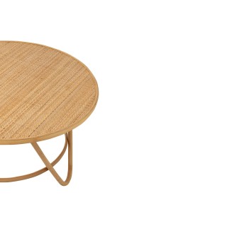 Table basse ronde en rotin naturel D80 TARO - HELLIN