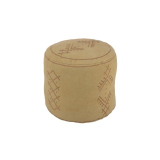 Pouf rond aux motifs brodés en coton BERBERE - HELLIN