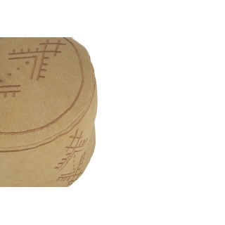 Pouf rond aux motifs brodés en coton BERBERE - HELLIN