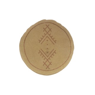 Pouf rond aux motifs brodés en coton BERBERE - HELLIN