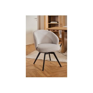 Chaise de salle à manger pivotante en métal et tissu LENA - HELLIN