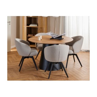 Chaise de salle à manger pivotante en métal et tissu LENA - HELLIN