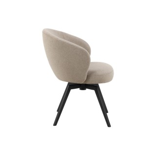 Chaise de salle à manger pivotante en métal et tissu LENA - HELLIN
