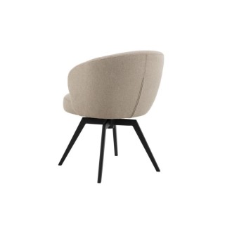 Chaise de salle à manger pivotante en métal et tissu LENA - HELLIN