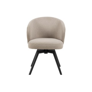Chaise de salle à manger pivotante en métal et tissu LENA - HELLIN