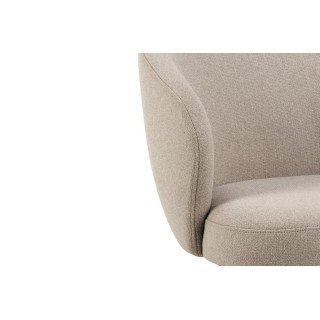 Chaise de salle à manger pivotante en métal et tissu LENA - HELLIN