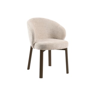Chaises en tissu beige et pieds chêne fumé (lot de 2) YUNA - HELLIN