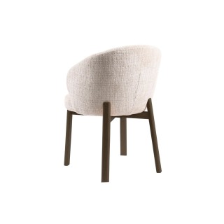 Chaises en tissu beige et pieds chêne fumé (lot de 2) YUNA - HELLIN