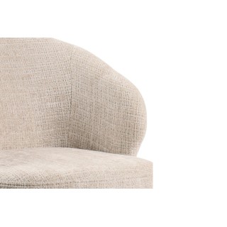 Chaises en tissu beige et pieds chêne fumé (lot de 2) YUNA - HELLIN