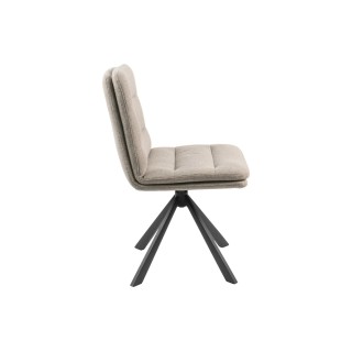 Chaises pivotantes en tissu beige et métal noir (lot de 2) JAMES - HELLIN