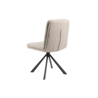Chaises pivotantes en tissu beige et métal noir (lot de 2) JAMES - HELLIN