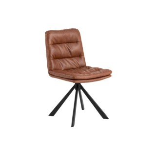 Chaises pivotantes en simili cognac et métal noir (lot de 2) JAMES - HELLIN