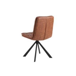 Chaises pivotantes en simili cognac et métal noir (lot de 2) JAMES - HELLIN