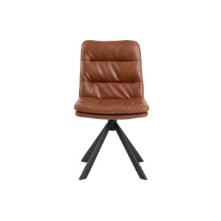Chaises pivotantes en simili cognac et métal noir (lot de 2) JAMES - HELLIN