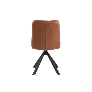 Chaises pivotantes en simili cognac et métal noir (lot de 2) JAMES - HELLIN