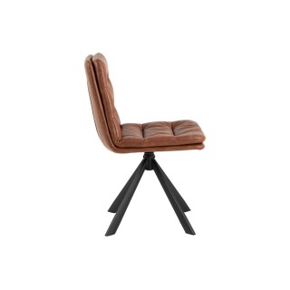 Chaises pivotantes en simili cognac et métal noir (lot de 2) JAMES - HELLIN