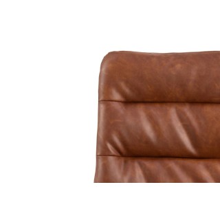Chaises pivotantes en simili cognac et métal noir (lot de 2) JAMES - HELLIN