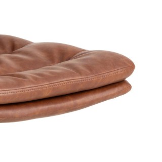 Chaises pivotantes en simili cognac et métal noir (lot de 2) JAMES - HELLIN