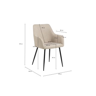 Chaises tissu avec accoudoirs – Lot de 2 YSA | Hellin