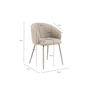 Chaises de salle à manger en tissu beige (lot de 2) BLAIR - HELLIN