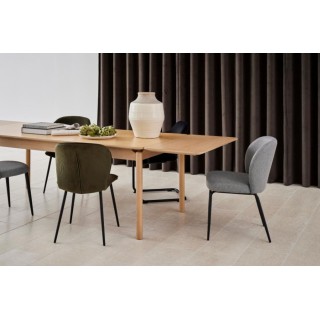 Chaises de salle à manger en velours côtelé vert (lot de 2) EVE - HELLIN