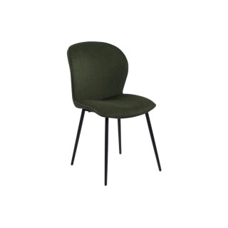 Chaises de salle à manger en velours côtelé vert (lot de 2) EVE - HELLIN