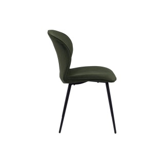 Chaises de salle à manger en velours côtelé vert (lot de 2) EVE - HELLIN