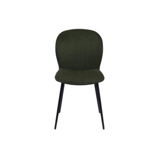 Chaises de salle à manger en velours côtelé vert (lot de 2) EVE - HELLIN