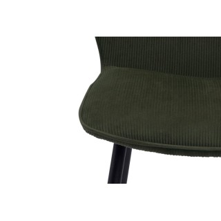 Chaises de salle à manger en velours côtelé vert (lot de 2) EVE - HELLIN