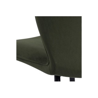 Chaises de salle à manger en velours côtelé vert (lot de 2) EVE - HELLIN