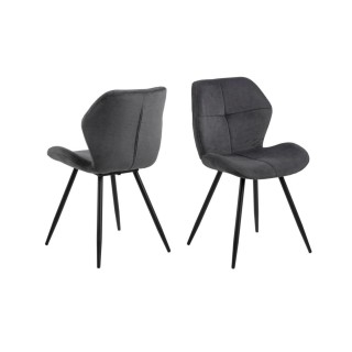 Chaises de salle à manger en tissu (lot de 2) PETRA - HELLIN
