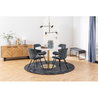 Chaises de salle à manger en tissu (lot de 2) PETRA - HELLIN