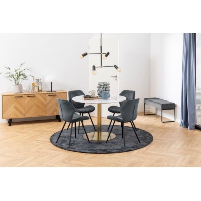 Chaises de salle à manger en tissu (lot de 2) PETRA - HELLIN