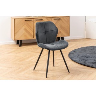 Chaises de salle à manger en tissu (lot de 2) PETRA - HELLIN