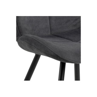 Chaises de salle à manger en tissu (lot de 2) PETRA - HELLIN