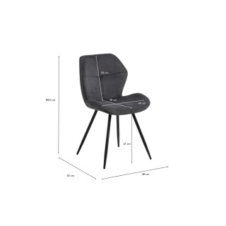 Chaises de salle à manger en tissu (lot de 2) PETRA - HELLIN