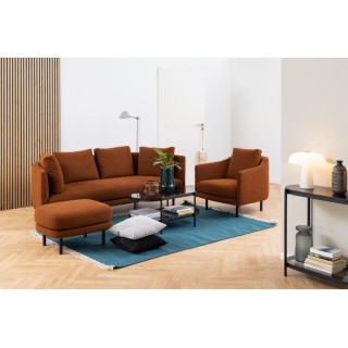 Table basse ovale en verre et métal noir BENNY - HELLIN