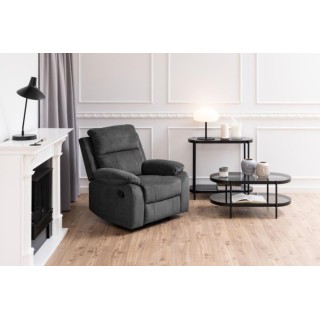 Table basse ovale en verre et métal noir BENNY - HELLIN