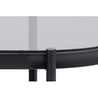 Table basse ovale en verre et métal noir BENNY - HELLIN