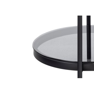 Table basse ovale en verre et métal noir BENNY - HELLIN