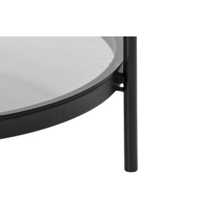 Table basse ronde en verre et métal noir - BENNY