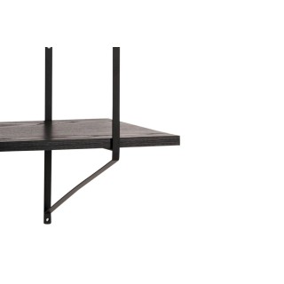Étagère murale en métal et 4 tablettes en bois noir cendré VAIK - HELLIN