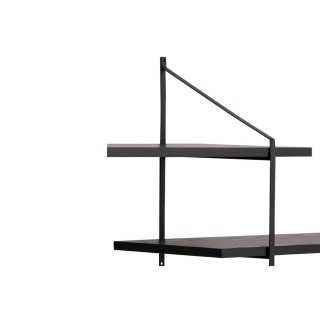 Étagère murale en métal et 4 tablettes en bois noir cendré VAIK - HELLIN