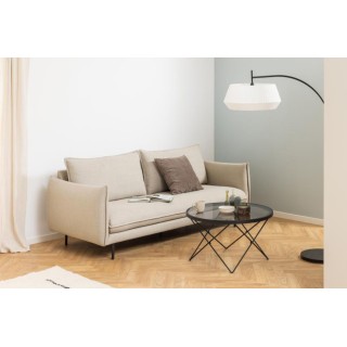 Table basse ronde en verre fumé et métal noir Benny | Hellin