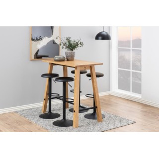 Tabourets de bar réglables et pivotants noirs (lot de 2) MARCUS - HELLIN