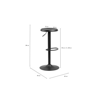 Tabourets de bar réglables et pivotants noirs (lot de 2) MARCUS - HELLIN