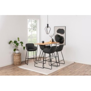 Tabourets de bar à accoudoirs en tissu gris (lot de 2) SILA - HELLIN