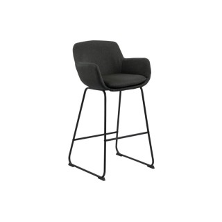 Tabourets de bar à accoudoirs en tissu gris (lot de 2) SILA - HELLIN