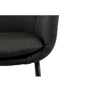 Tabourets de bar à accoudoirs en tissu gris (lot de 2) SILA - HELLIN