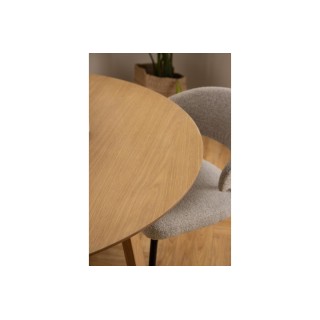 Table à manger ronde pieds croisés chêne naturel 4 places D120 MOLY - HELLIN